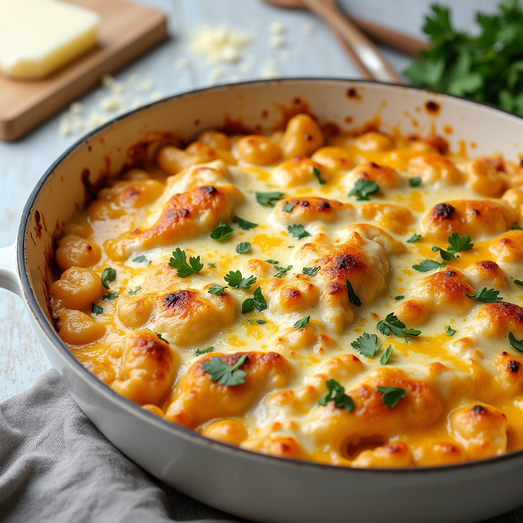 Cheesy Chicken Alfredo Pasta Bake Recipe